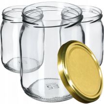 Marmeladengläser mit Schraubdeckel - 540 ml - 16er-Set - mit Schraubdeckel - für Gurken - gold - Kadax