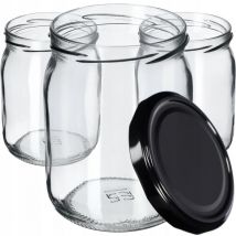 Marmeladengläser mit Schraubdeckel - 540 ml - schwarz - 16 Stück - Kadax