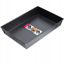 Moule à Gâteau Rectangulaire, Grand Moule à Pâtisserie avec Revêtement Antiadhésif et Bords Hauts, Accessoire de Cuisine (Noir, 36 x 25.5 cm) - Kadax