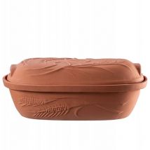 Kadax - Olla de Barro Romana 4,5 l Molde de Barro con Tapa Ovalada