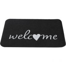 Kadax - Paillasson avec dessous antidérapant pour l'intérieur - Tapis anti-saleté pour toutes les entrées - Tapis de porte d'entrée - Noir Welcome
