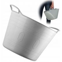 KADAX Panier à linge en plastique, universel, 15 L, carré, gris