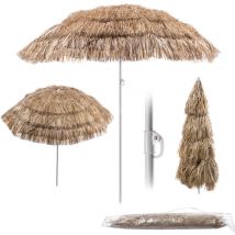 Kadax - Parasol rond pour balcon, jardin, terrasse, piscine et plage, hauteur réglable, Marron/écru