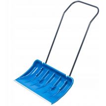 Kadax - Pelle à Neige en Plastique dotée d'une Ferrure en Aluminium, Outil de Déneigement Robuste et Efficace avec Roues et Manche en Métal (Bleu)