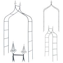 Pergola de jardin en métal 255 cm, support de fleurs pour rosiers, plantes grimpantes - Kadax