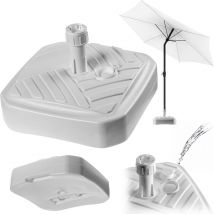 Kadax - Pied de parasol rond à remplir avec du sable, de l'eau ou du gravier, support en plastique pour jardin, terrasse, plage (version 1 carré,