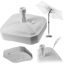 Kadax - Pied de parasol rond à remplir avec du sable, de l'eau ou du gravier, support en plastique pour jardin, terrasse, plage (version 2 carré,