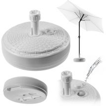 Kadax - Pied de parasol rond à remplir avec du sable, de l'eau ou du gravier, support en plastique pour jardin, terrasse, plage (version 2 ronde,