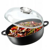 Poêle à Frire 28 cm Induction Gaz Antiadhésive avec Couvercle - Kadax