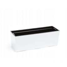 Pot de Fleur Balcon Boîte Poignées 19x56cm Blanc - Kadax