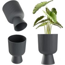 Kadax - Pot de Fleur, Couvercle en Plastique, Pelouse 14cm, Gris