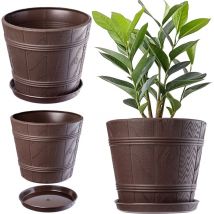 Kadax - Pot de Fleur Pot de Fleur 17 cm Couvercle en Bois Support de Fleur en Plastique