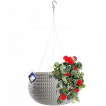 Pot de Fleur Suspendu pour Balcon Terrasse Bol Gris 29,5 cm - Kadax