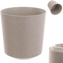Kadax - Pot de fleurs décoratif - Rond - En plastique - Pour la culture de plantes - Pour l'intérieur et l'extérieur - Beige - 19 cm, K9895