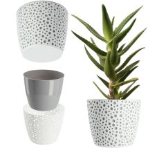 KADAX Pot de fleurs en plastique Ø 11-21 cm 5 couleurs Pot simple Pot de fleurs robuste Pot de fleurs rond pour fougère (diamètre 11 cm, gris)