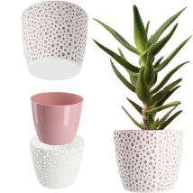Pot de fleurs en plastique ø 11-21 cm 5 couleurs Pot simple Pot de fleurs robuste Pot de fleurs rond pour fougère (diamètre 21 cm, rose) - Kadax