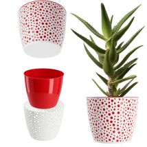Kadax - Pot de fleurs en plastique ø 11-21 cm 5 couleurs Pot simple Pot de fleurs robuste Pot de fleurs rond pour fougère (diamètre 21 cm, rouge)