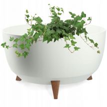 Kadax - Pot de Fleurs Pot de Fleurs 47 cm Couvercle + Pieds d'insertion Support de Fleurs Blanc