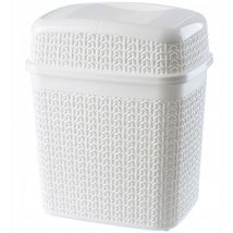 Poubelle de Salle de Bain 5L, Petite Poubelle de Chambre en Plastique avec Couvercle Basculant pour une Gestion Efficace des Déchets (Blanc) - Kadax