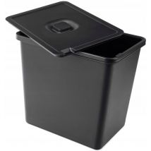 Poubelle de tri des déchets - 23 l - Poubelle avec poignée mobile - Trieur de déchets universel en plastique (noir, 23 l) - Kadax