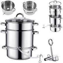 Presse-agrumes Pot 8L Inox Vapeur Pour Induction Gaz Acier 3en1 Grand - Kadax