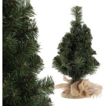 Sapin de Noël artificiel 40 cm, petit sapin avec 46 branches, mini sapin avec toile de jute, table en film pvc, sapin artificiel (claus 40 cm) - Kadax