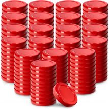 Schraubdeckel Fi53 Mm, Twist-off-deckel Aus Metall, 200 Stück, Rot - Kadax