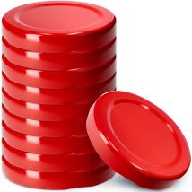Schraubdeckel fi53 mm, Twist-Off-Deckel aus Metall, 10 Stück, Rot - Kadax