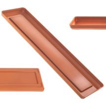 KADAX Support Pot De Fleur 50cm Plateau Rectangulaire Plastique Rouge Brique