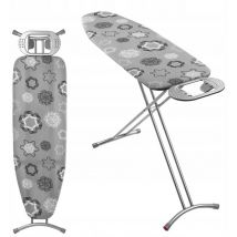 Kadax - Tabla de Planchar Plegable 120 x 38 cm, Tabla de Planchar Ergonómica con Funda de Algodón y Pies Regulables para un Planchado Eficiente (Gris)
