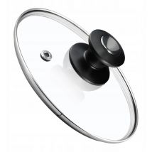 Kadax - Topfdeckel, Universaldeckel Aus Glas Mit Schwarz Und Silber Griff, 16 Cm