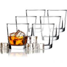 Verre pour boissons, lot de 6 Verres, 250 ml, verres à jus, verres à eau robustes, verres à whisky, verres à limonade, Passe au lave-vaisselle - Kadax