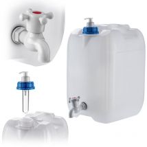 Wasserkanister mit Ablasshahn, Wasserauslauf und Seifenspender, 20L - Kadax