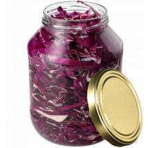 Kadax - Weck - Juego de 1 tarro insertable - 2,5 l - Diámetro: 100 mm - Vaso para conservas - Vaso para pepino - Vaso redondo - Tapa dorada