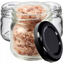 Weck Lot de 100 mini bocaux en verre ronds avec couvercle à visser - 40 ml - Pour dégustation, confiture, miel - Avec couvercle noir - Kadax
