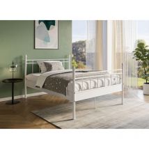 Deco In Paris - kady - Lit double en métal blanc kady 140 x 190 cm