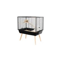 Neo Silta kleiner Nagetierkäfig, 77,5 x 47,5 x 87,5 cm, Schwarz, Farbe: Schwarz