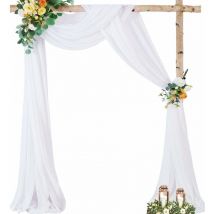Shmshng - 1pc panneaux de tissu blanc pour arche de mariage - 70300cm - Tissu en mousseline de soie - Décoration de mariage, cérémonie, plafond,