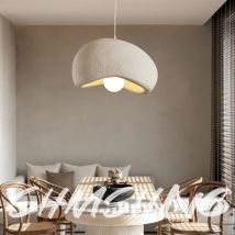 Kaejyiut - 40cm Suspension Moderne pour Salle à Manger Cuisine Îlot Lumière Couloir Restaurant Lampe Suspendue E26 Base Japonais Wabi-Sabi Style Nid