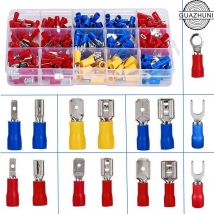 Shmshng - Coffret 280 cosses électricien,Cosses Electriques a Sertir, 280 pcs Cosse Electrique Isolée, Connecteurs électrique a sertir, Cosses et