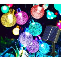 Guirlande lumineuse solaire d'extérieur avec prise usb, 50 led 7 m, 8 modes, guirlande lumineuse solaire extérieure colorée IP65 résistant aux