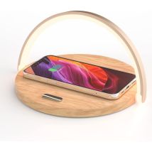 Lampe De Chevet Chargeur Sans Fil, Lampe De Table Tactile, Veilleuse Led Avec Qc3.0 10w Certified Chargeur Induction, Veilleuse Tactile À Intensité 