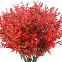 Lot de 8 fausses fleurs de lavande artificielles d'extérieur, réalistes, résistantes aux UV, sans décoloration, pour égayer votre décoration de