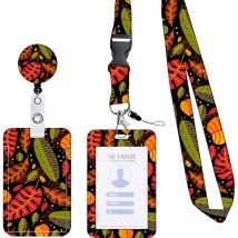 Porte Cordon Badge de Cou avec Porte Carte, Lanyard Neck Strap avec Swivel Lobster Clasp -Pour Porte Badge d'Identification,Clés,Caméra,Téléphone