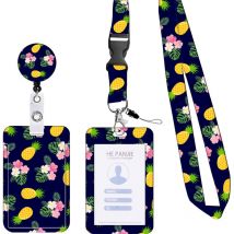 Porte Cordon Badge de Cou avec Porte Carte, Lanyard Neck Strap avec Swivel Lobster Clasp -Pour Porte Badge d'Identification,Clés,Caméra,Téléphone