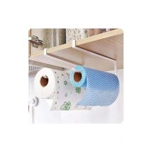 Porte-rouleau de cuisine à fixer sur une porte d'armoire et sous un placard, 2 porte-serviettes sous un placard, sans perçage pour cuisine et salle