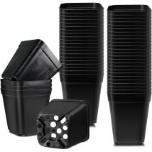 Kaejyiut - Pots pour Semis, 5.5cm 50 Pieces Pots de Pépinière, Plastique Réutilisables Carré Pot semis/Godets Semis/Pot de Repiquage/Pot de Culture