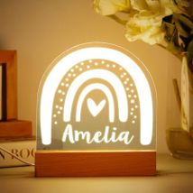 Veilleuse LED pour Bébé Lampe Personnalisée avec Prenom Cadeau de Baptême pour Garçon et Fille Cadeau Naissance Fille,Gradation