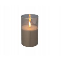 Dekorative Led-kerze Im Glas, Grau, 12,5 Cm