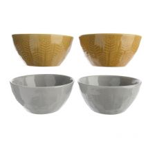 Kaemingk Steingutschale 4er Set praktische Mehrzweckschüssel ø ca. 13 cm